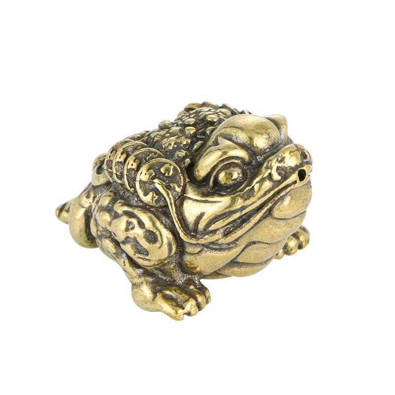 Solid Brass Toad Figurine Small Statue Home Ornament Figurines Collectibles