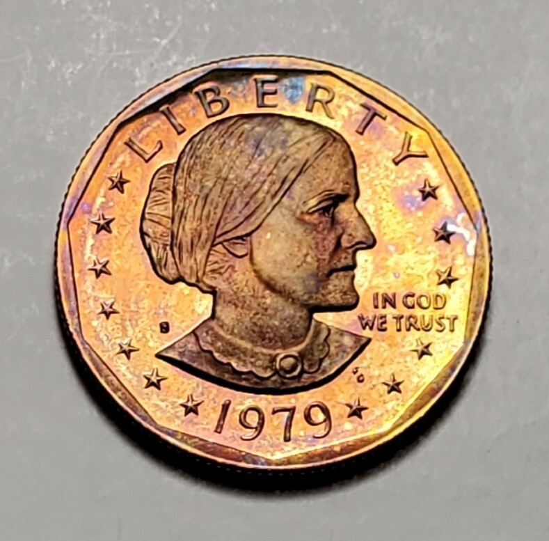 TONED 1979 S SUSAN B ANTHONY SBA DOLLAR PROOF UNC #C3086