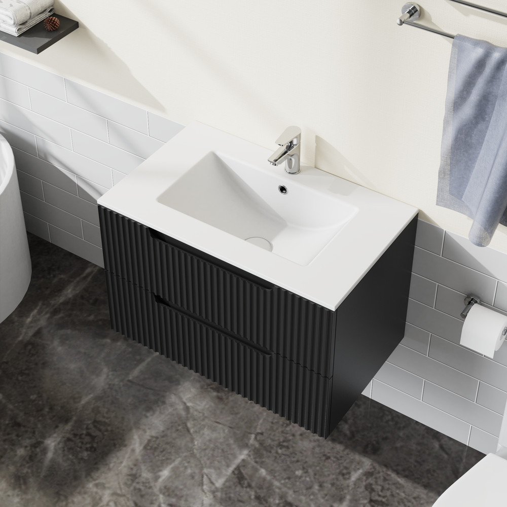 30 inch Undermount Ceramic Sink for Bathroom Vanity, White