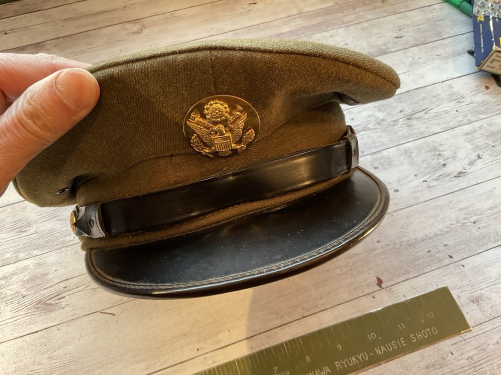 ORIGINAL WWII US ENLISTED VISOR CAP SZ 7 1/8
