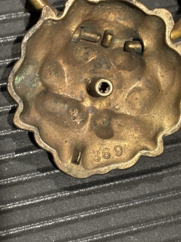 3 LION HEAD Pull Drawer Pull Antique VTG Brass 2” Tall Handle