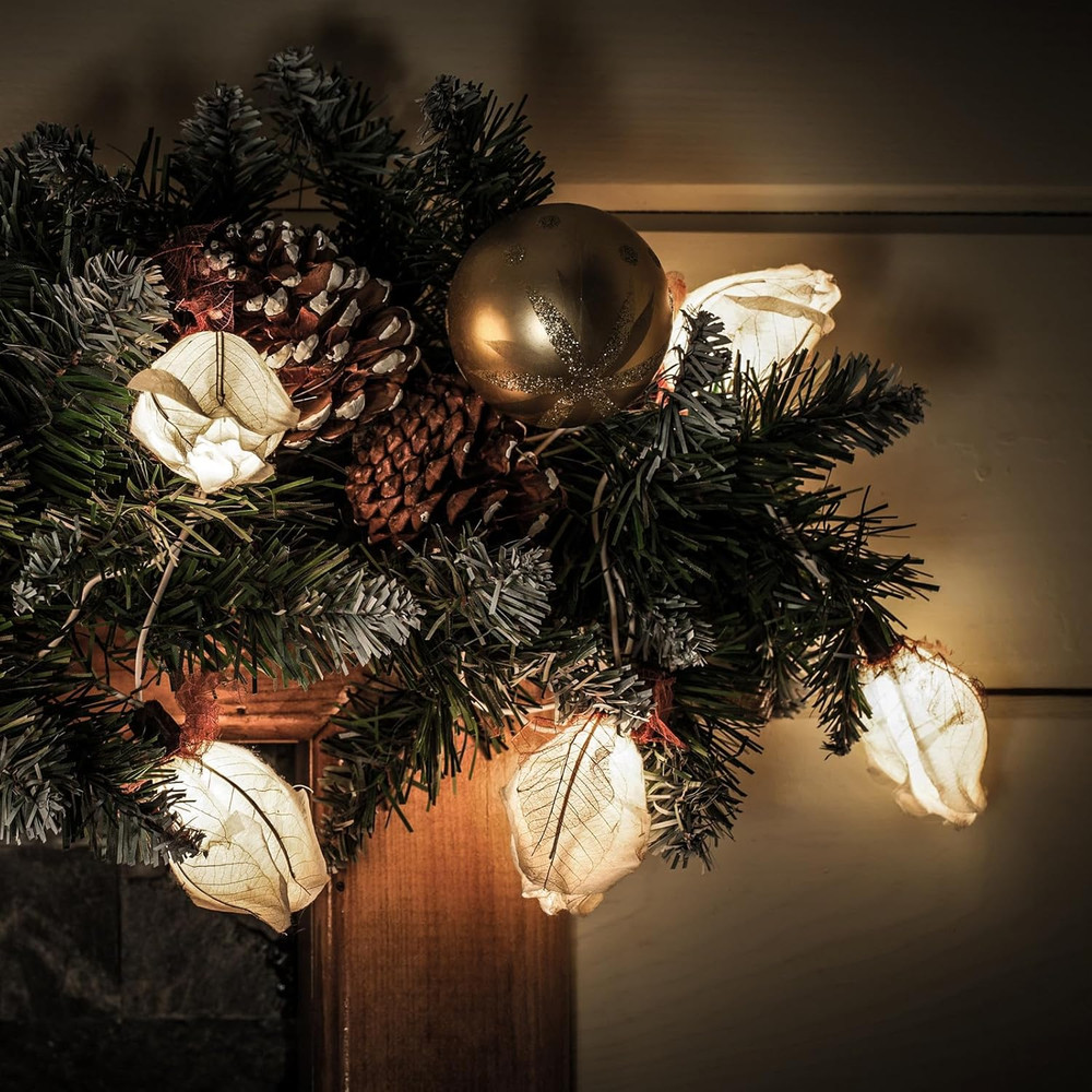 Mini Christmas Lights String Warm White Vintage Short Strand String Lights, Clea