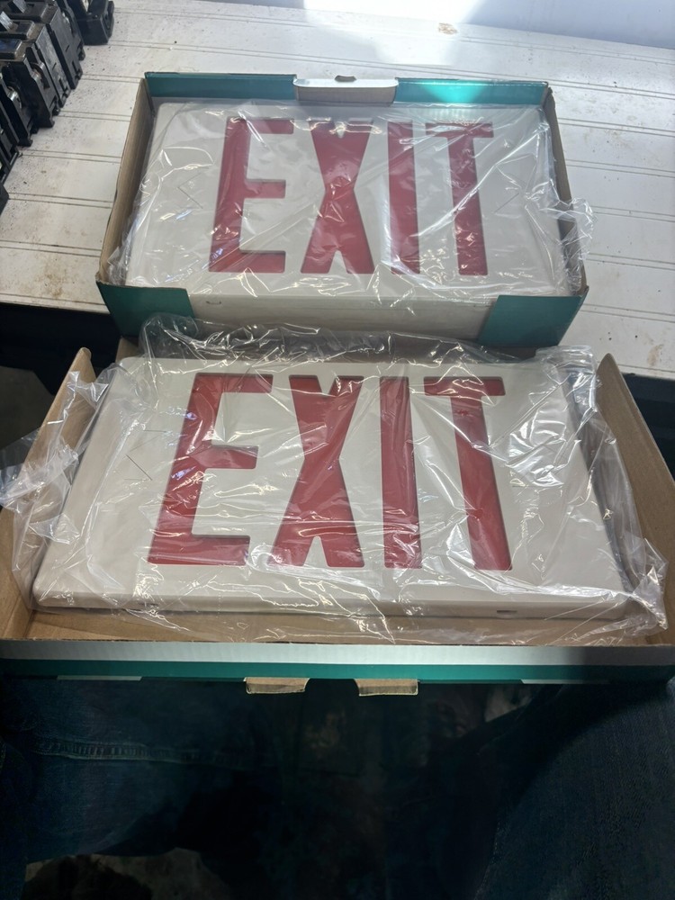 New EXIT Double-Face EMERGENCY RED Sign Model: JEE2RWE / 120V