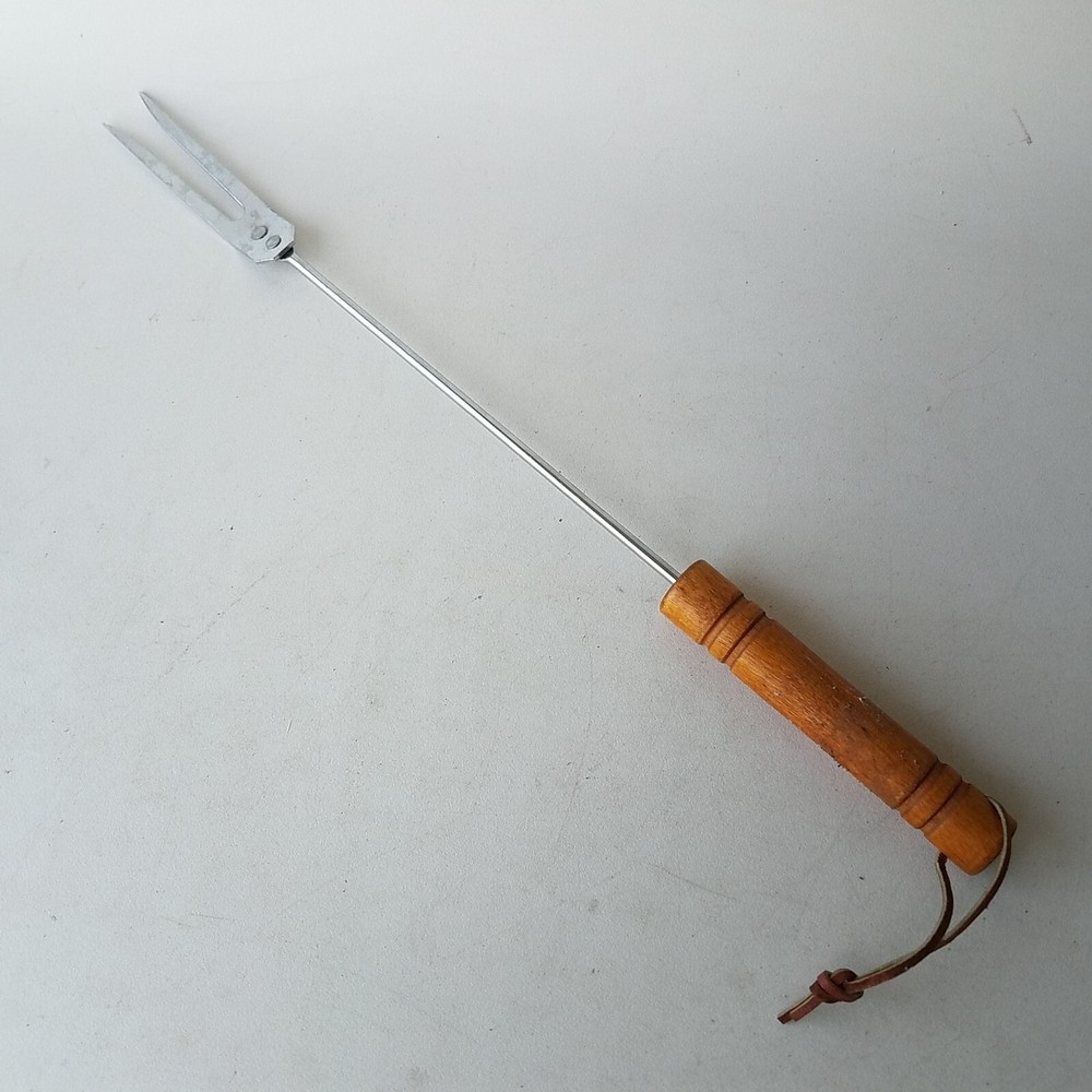 BBQ Meat Fork Wood Handle 17-Inch Long