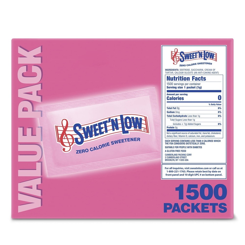 Sweet'N Low Zero Calorie Sweetener Value Pack, 1500 count, 53 oz