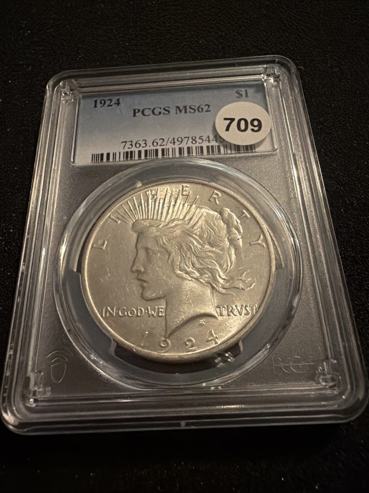 1924 $1 Peace Silver Dollar PCGS MS62
