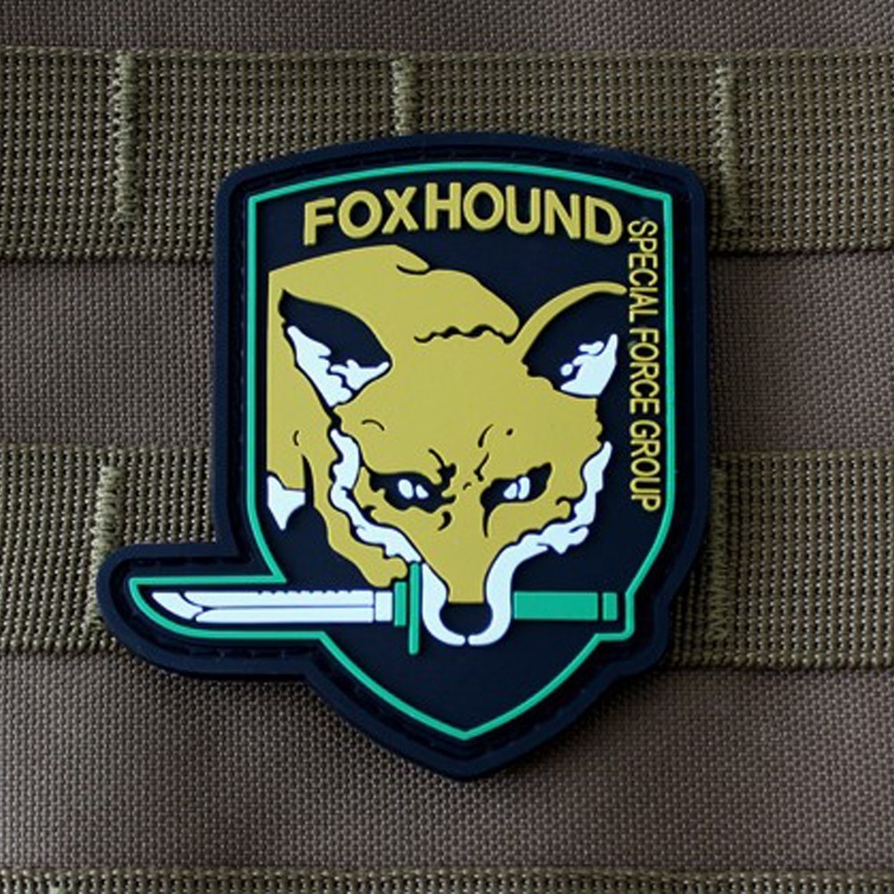 3D Pvc FOX HOUND Metal Gear Solid Specia Force Group Rubber Hook Loop Patch
