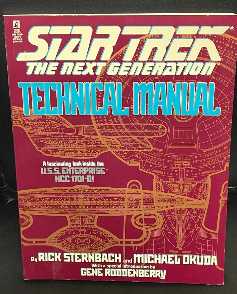 1990s Star Trek: Next Gen Technical Manual Softcover Reference Books (M-9544)