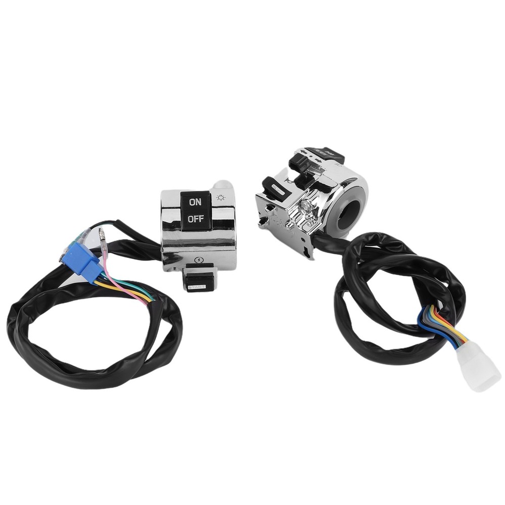 Pair Motorcycle Handlebar Switch Control Button For Turn Signal Headlight Horn