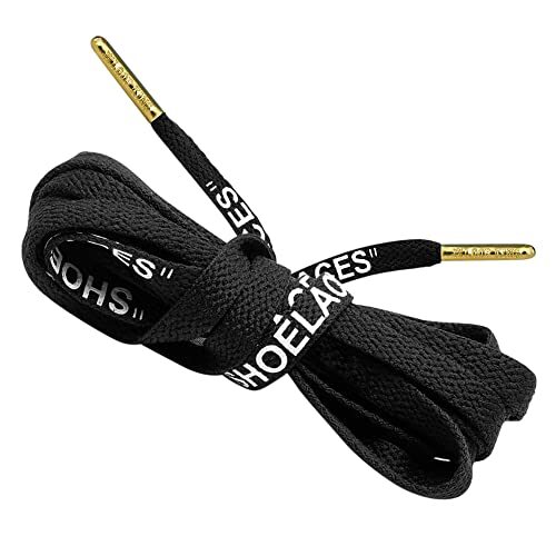 Loop King Laces 1 Pair Off White Style Shoe Laces with Gold Tips