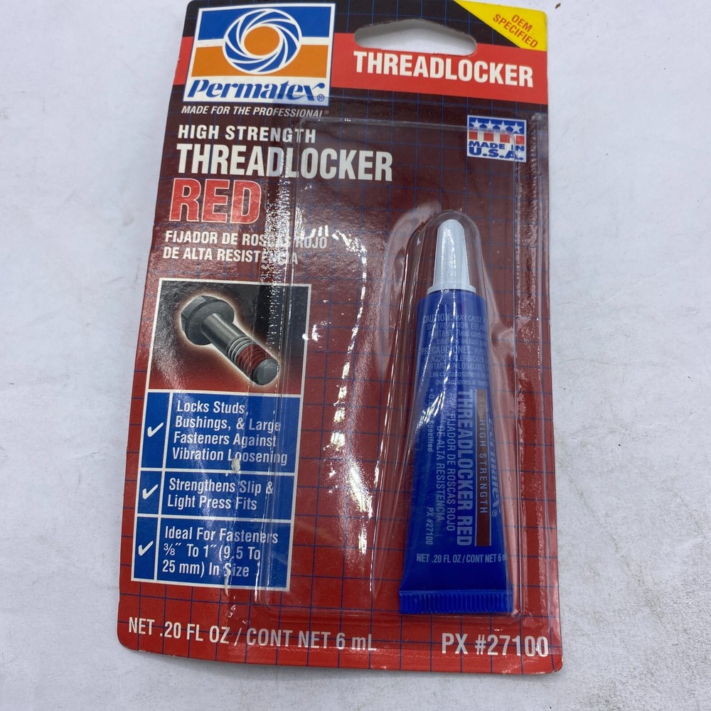 Permatex 27100 High Strength Threadlocker Red .20 oz Tube ⭐
