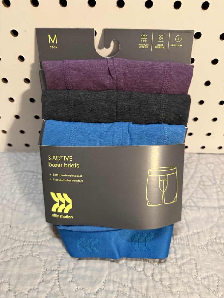 🩷 3 PACK ACTIVE Boxer Brief Athletic /mens Medium 32 34