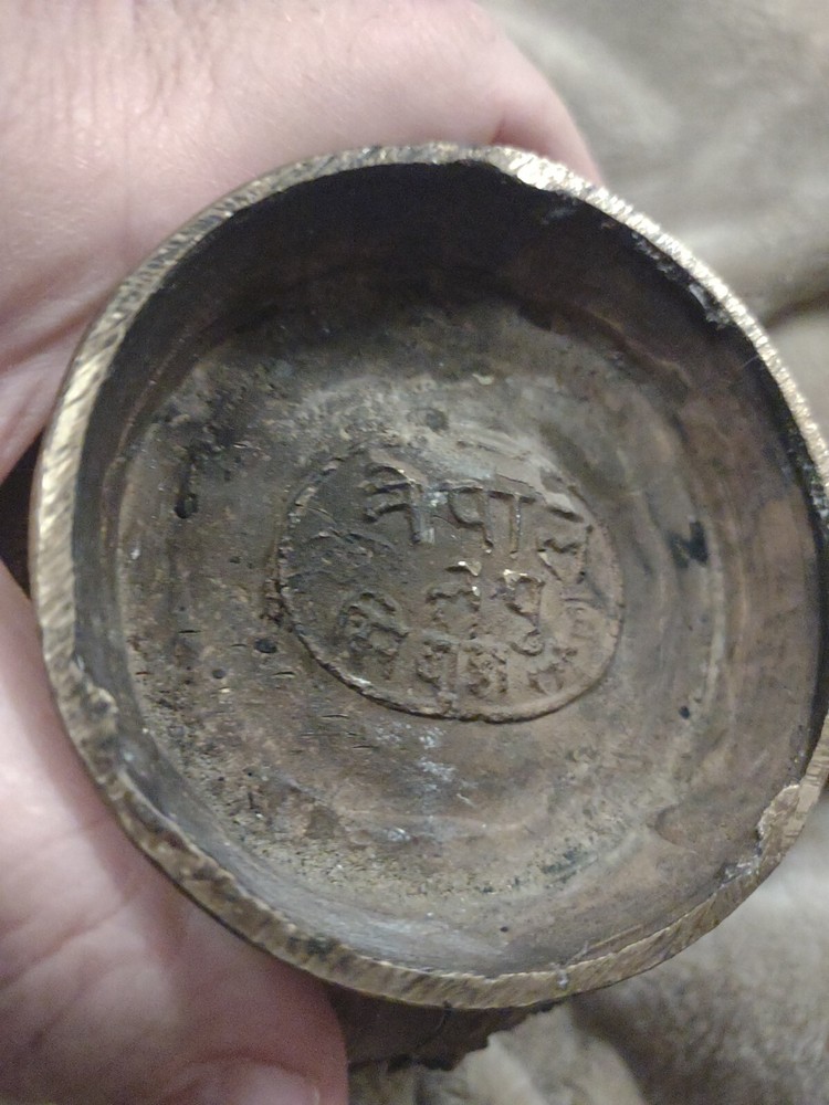 Brass Handcrafted Lota With Budha Design Decorative 7" Signed