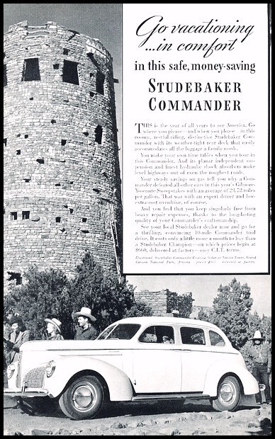 1940 Studebaker Commander Vintage Advertisement Print Art Car Ad J697