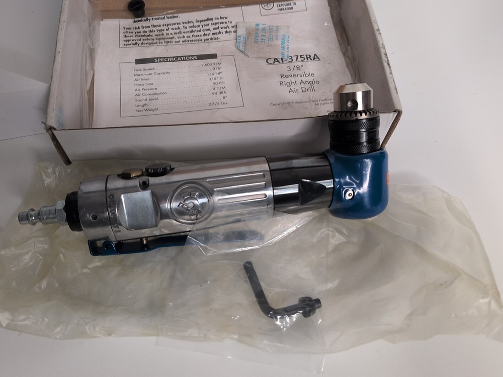 Cornwell Tools 3/8” Reversible Right Angle Air Drill with Head Boot CAT375RA