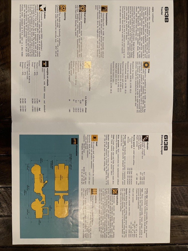 Caterpillar 613B Elevating Scraper Brochure ‘79