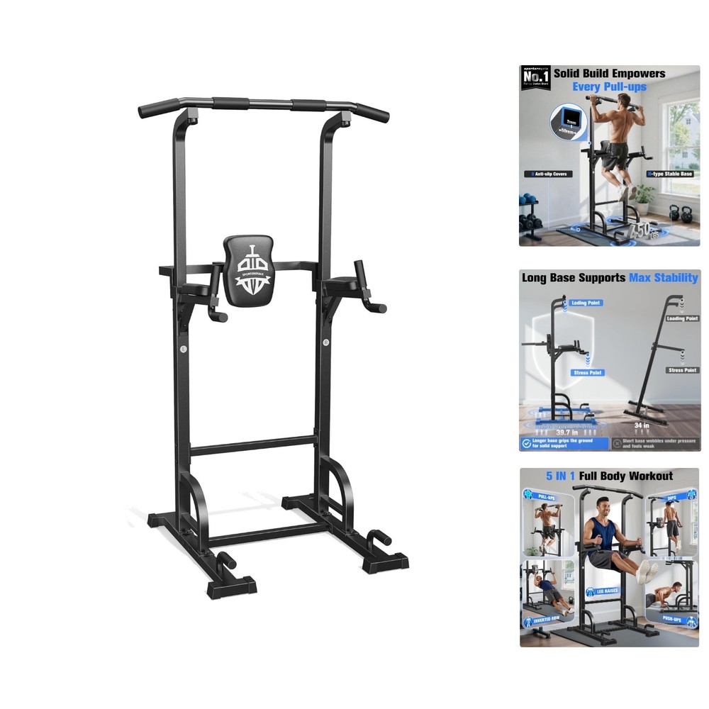 Durable Pull-Up Bar Station with Adjustable Height for Home Strength Training