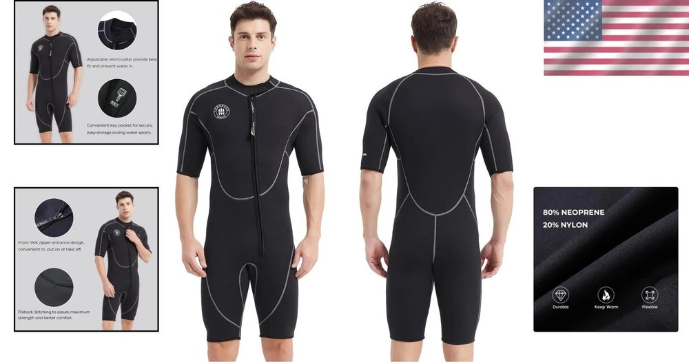 Front Zip Shorty Wetsuit - 3mm Thickness