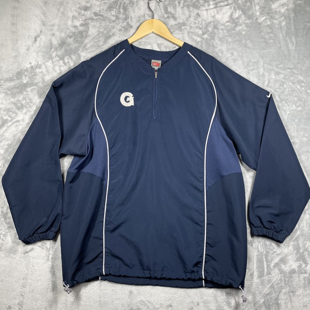 Nike Georgetown Jacket Mens Large Blue Pullover Team Half Zip Windbreaker