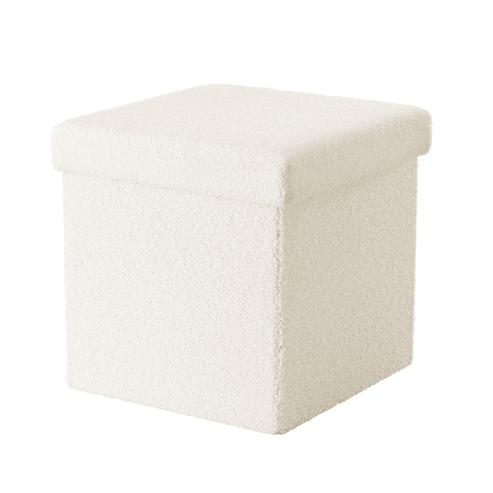 Collapsible Storage Ottoman Cream