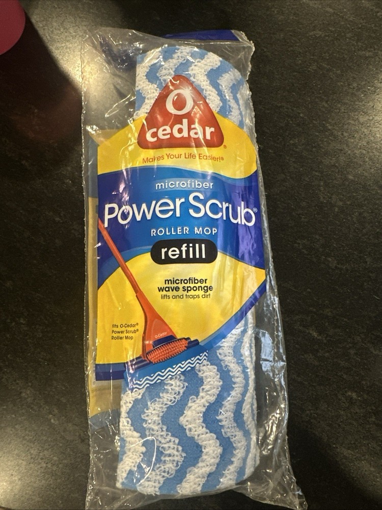 O-Cedar Pro Power Scrub Roller Mop Microfiber Wave Sponge Refill Sealed