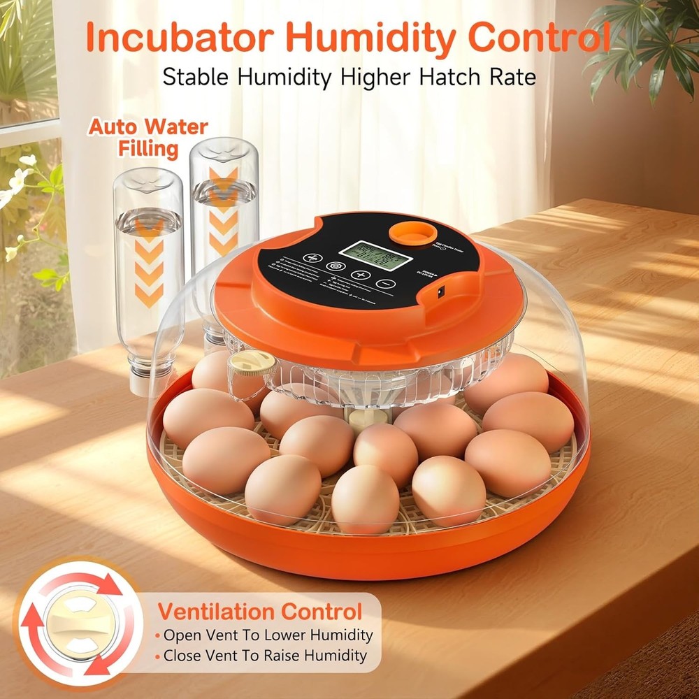 Automatic Egg Incubator with Humidity Control, Turn & Temperature for Chicken...