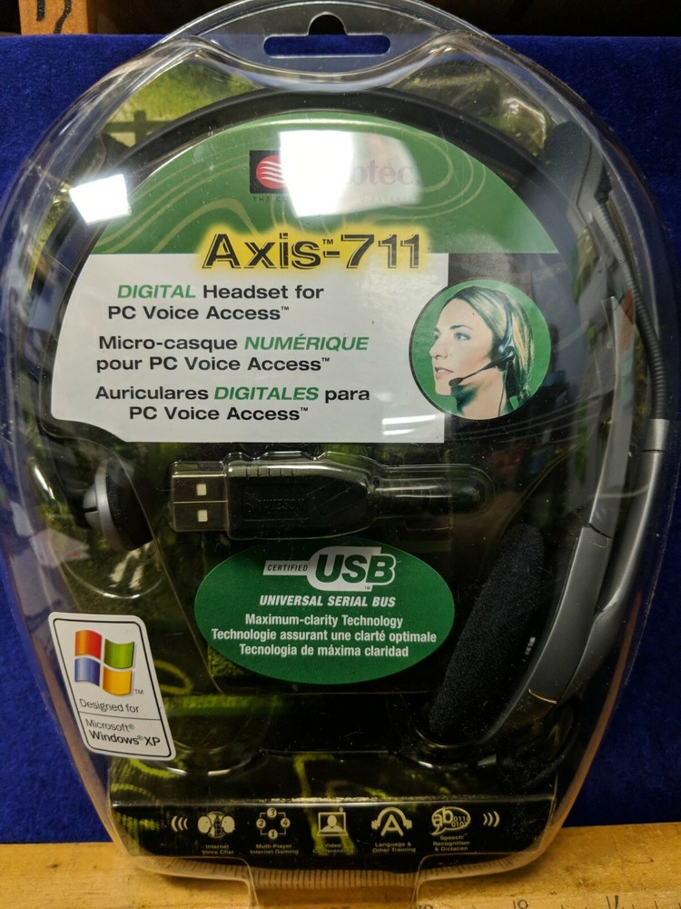 NEW SEALED WORN PAC Labtec Axis 711 Digital USB Mono Headset FOR PC VOICE ACCESS