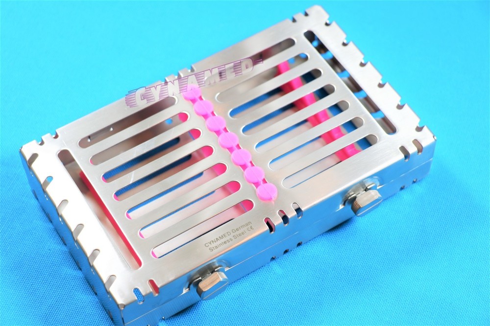 5PCS DETACHABLE STERILIZATION CASSETTE RACK FOR 7 INSTRUMENTS WITH DOUBLE BUTTON