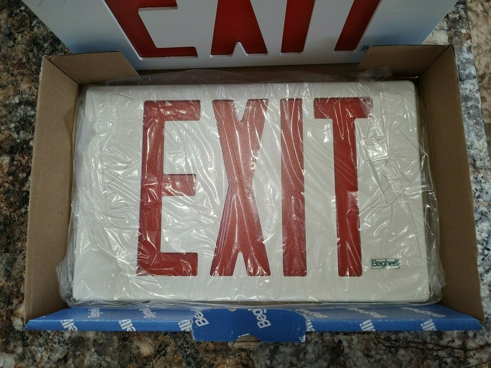 Beghelli LED Emergency Exit Sign Light Battery Backup