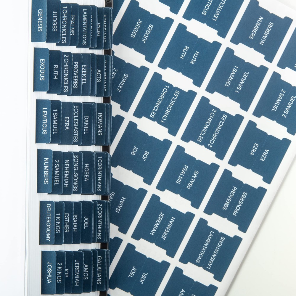 Laminated Bible Tabs - Easy Apply Large Print Index Tabs for Study Journaling
