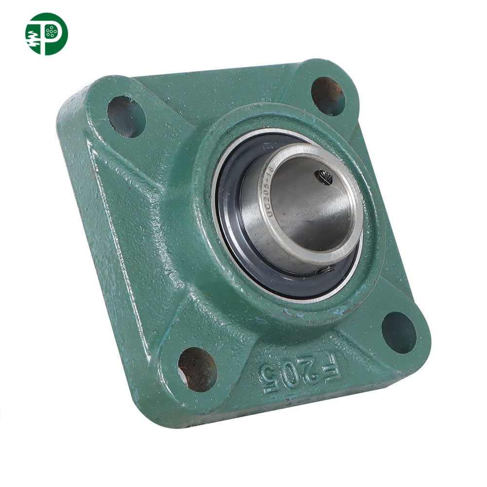 2 PCS UCF205-16 Solid Base Pillow Block Flange Mounted Bearing 1" Bore 4 Bolt
