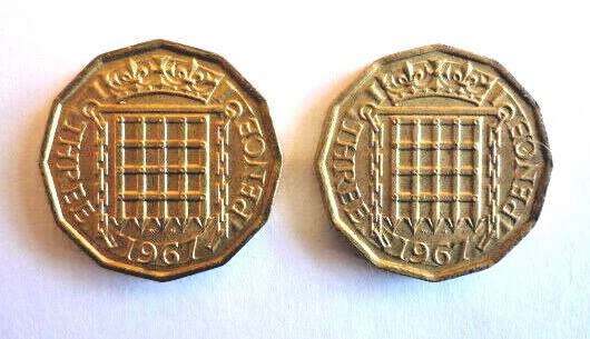 1967 Threepence  x 1