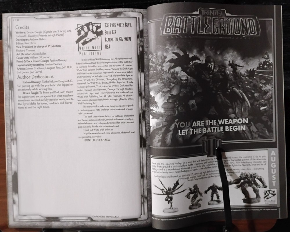White Wolf Trinity Darkness Revealed II Passage Through Shadow