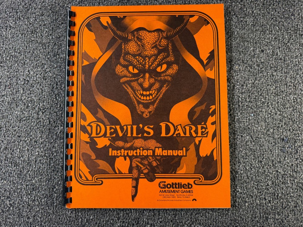 Gottlieb Devil's Dare Pinball Machine Game Manual Schematics ORIGINAL