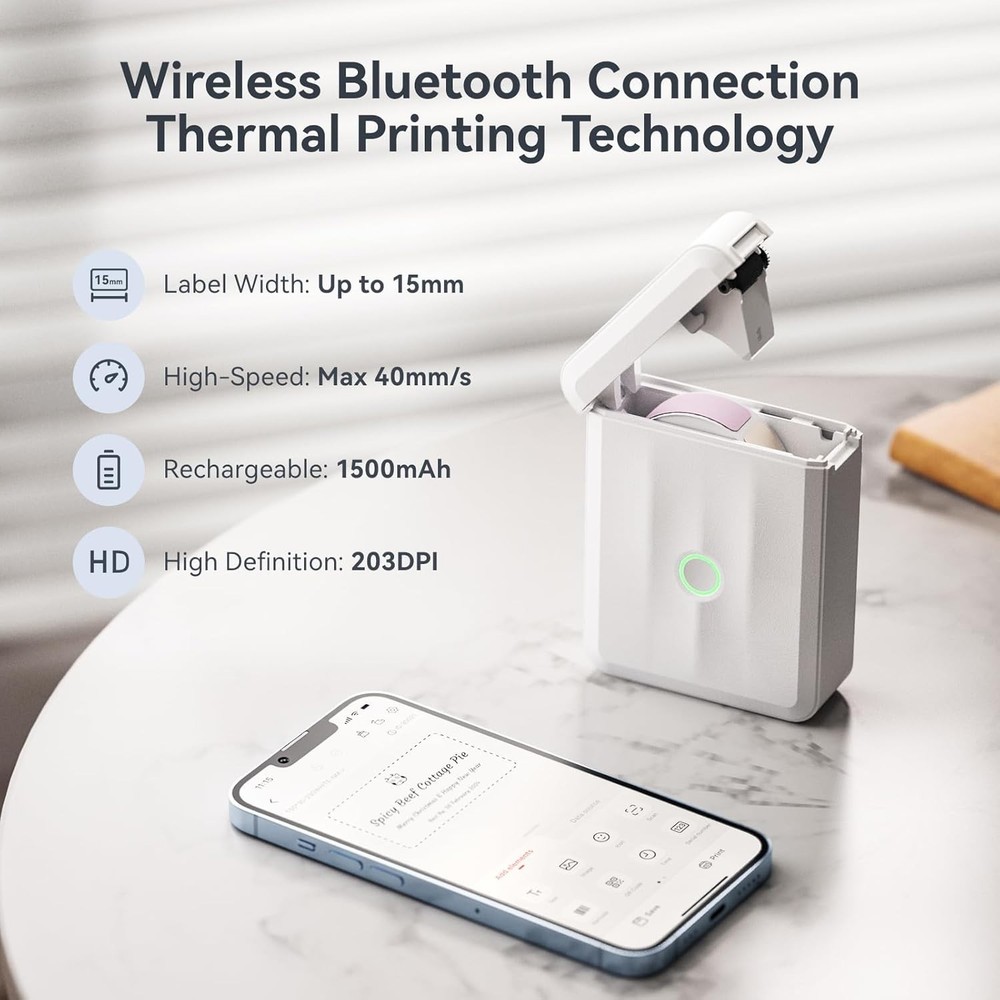 Label Machine with Tape NIIMBOT Label Maker D110 Mini Portable Bluetooth OpenBox