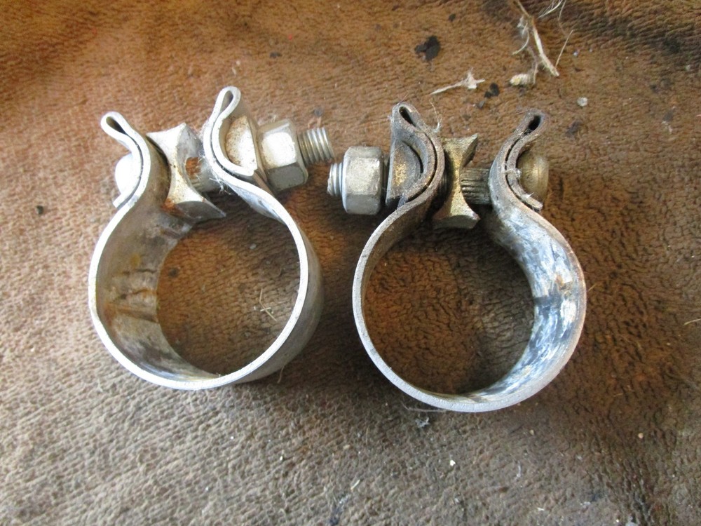 Harley Davidson exhaust muffler clamp set pair