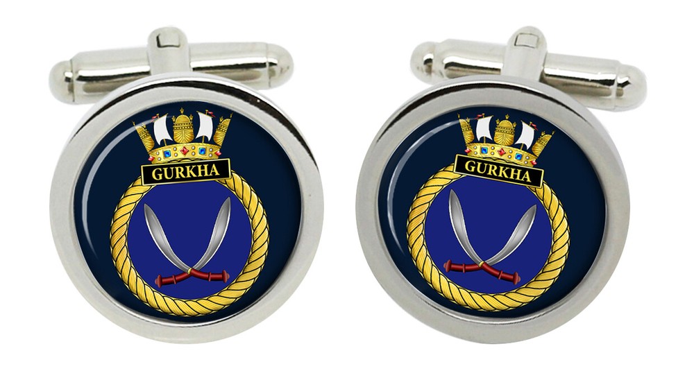 HMS Gurkha, Royal Navy Cufflinks in Box