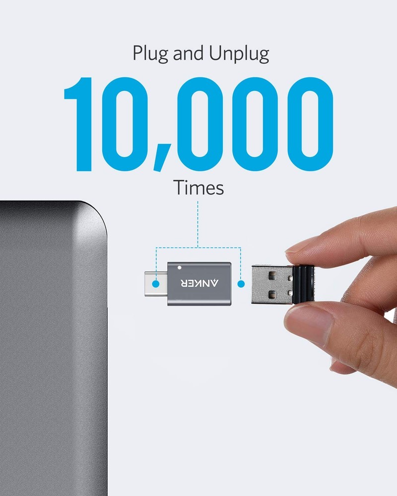 Anker USB C Adapter (2 Pack), C to High-Speed Data Gray