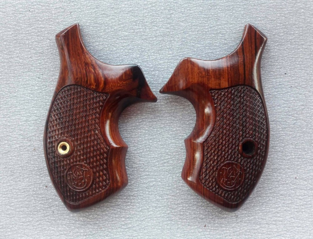 Premium Solid wood Grips For S&W- J Frame Round butt