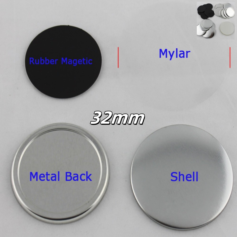 1-1/4" 32MM Rubber Magnetic Card 100 Sets/Pack Professional Button Maker