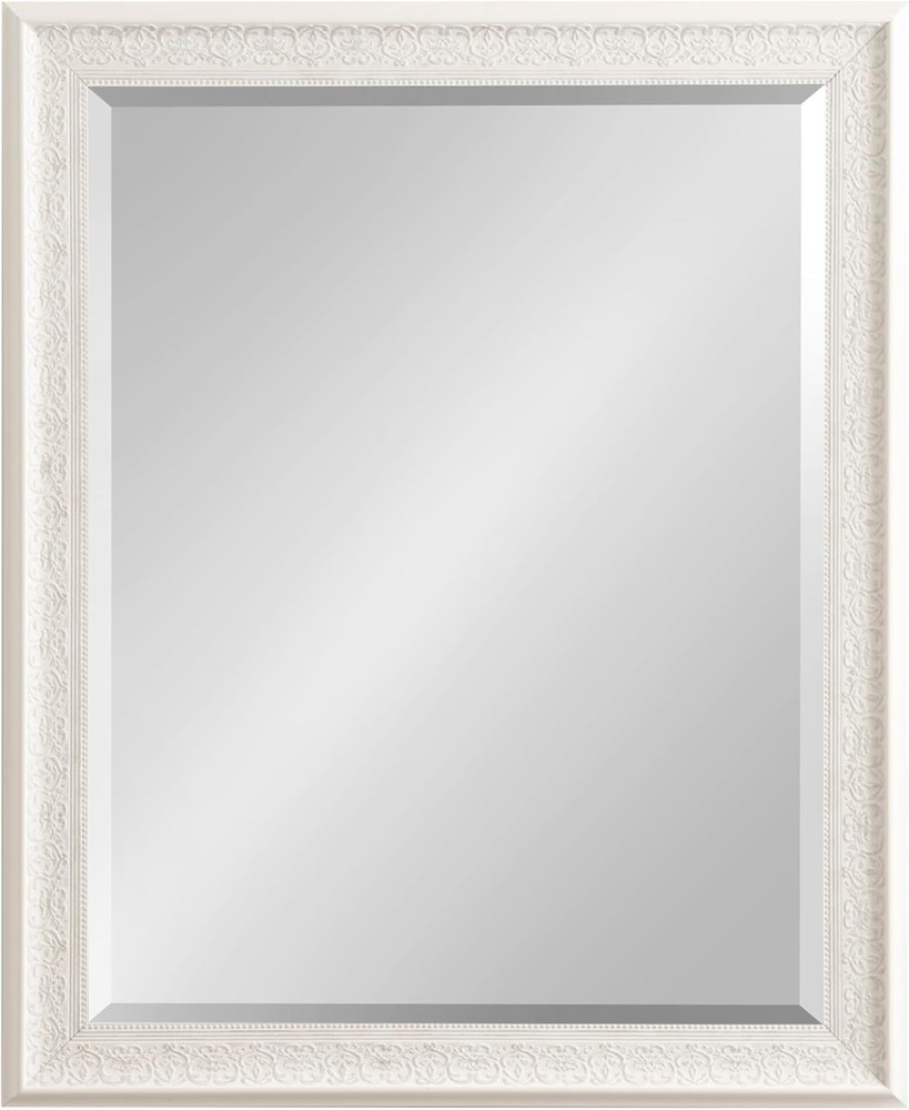 Alysia Decorative Frame Rectangle Wall Mirror 26.5x32.5 White