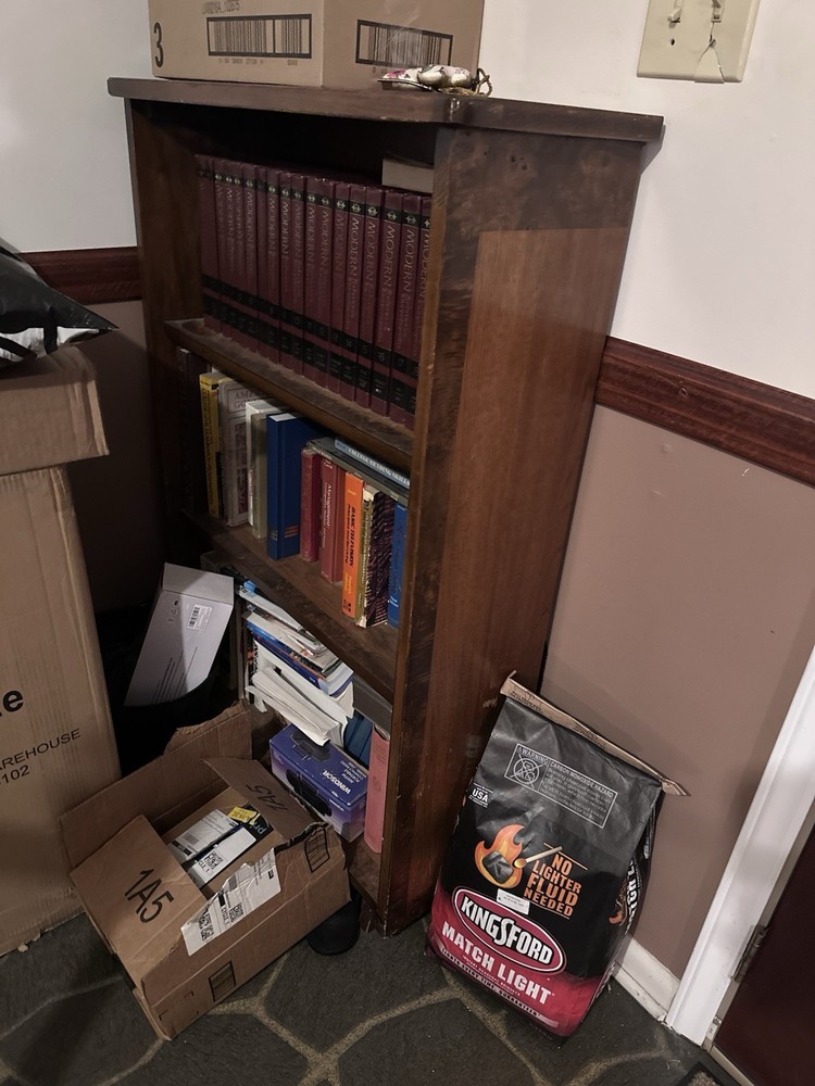 Vintage bookshelf With Books
