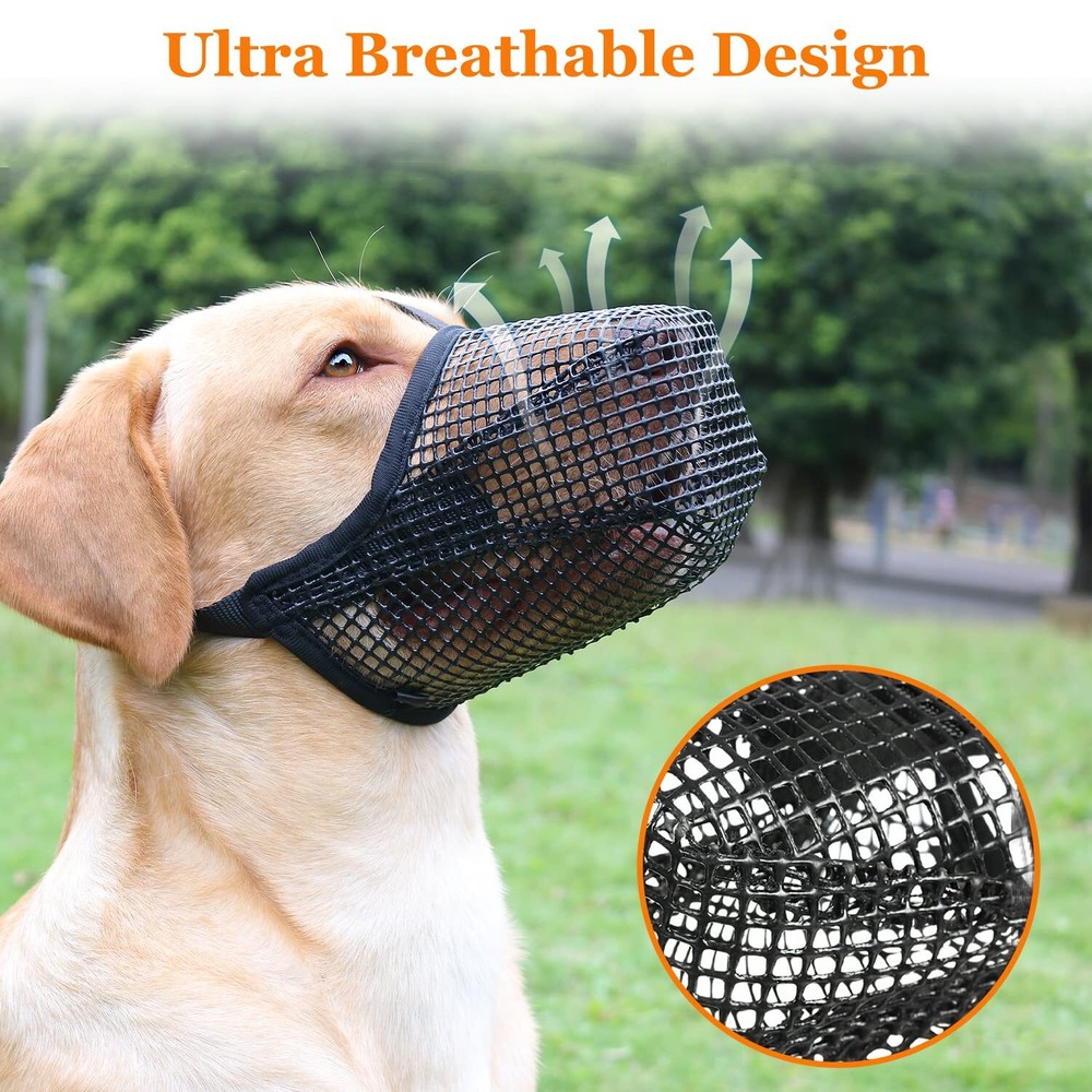 Dog Muzzle Soft Mesh Muzzle for Small Medium Large Dogs Labrador German Sheph...