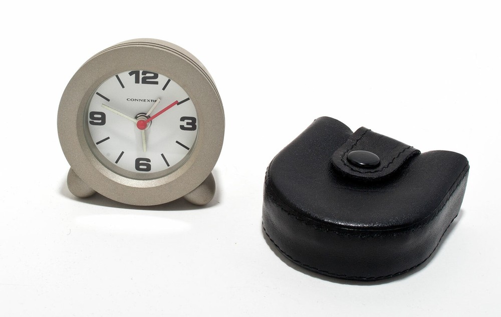 Connextime Metal Alarm Clock with Case Quartz