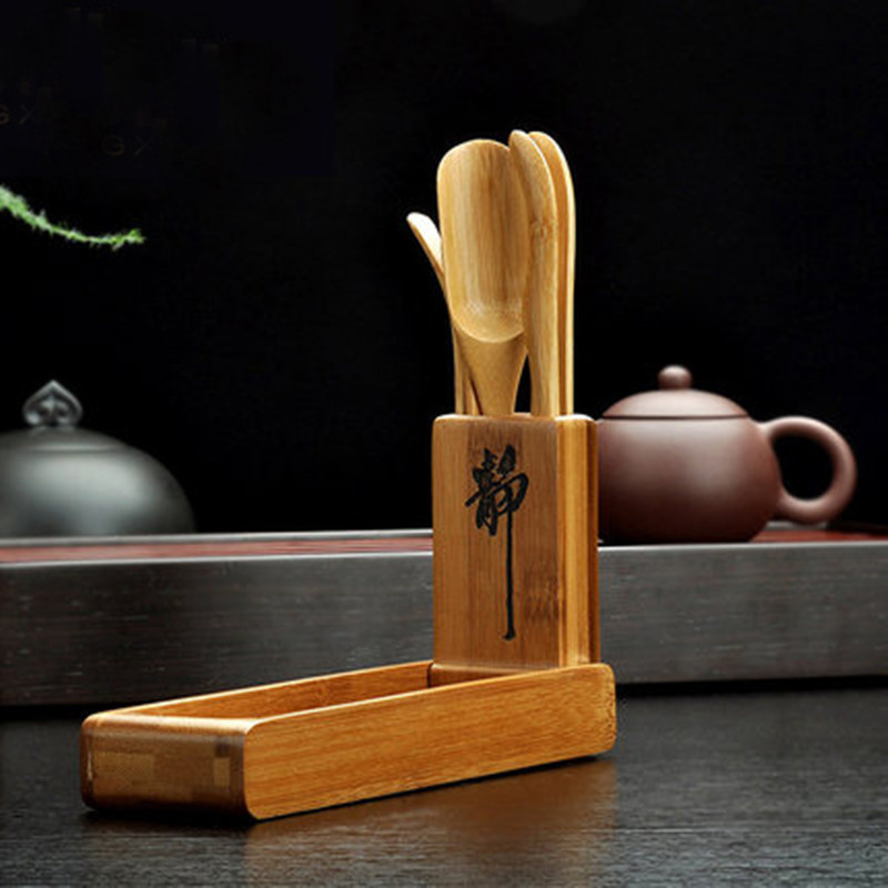 Tea Spoon Kit Box Folding Tea Tool Tea Needle Set Degrees Rotation Clean Clip