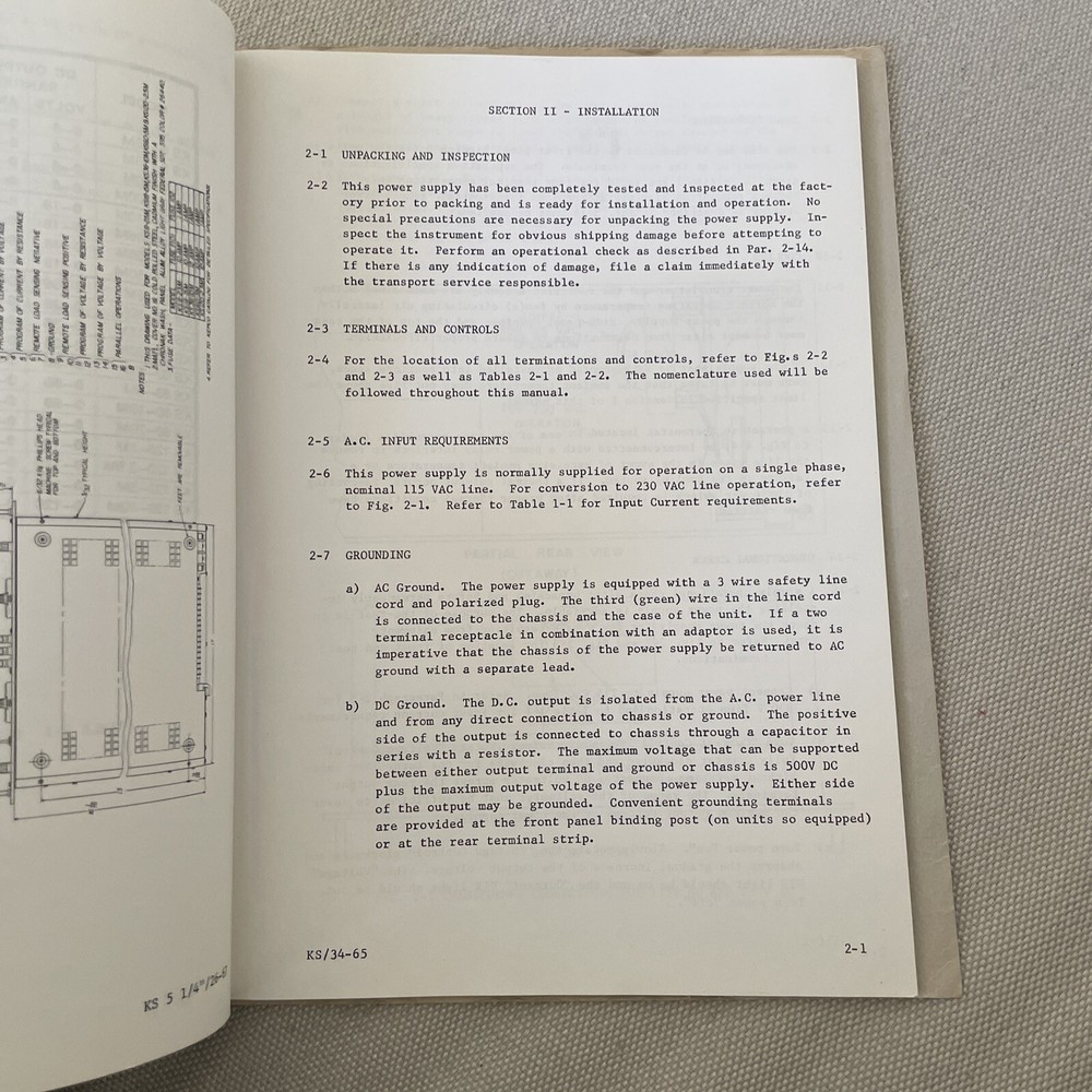 Kepco KS 8-25M Instruction Manual 1967