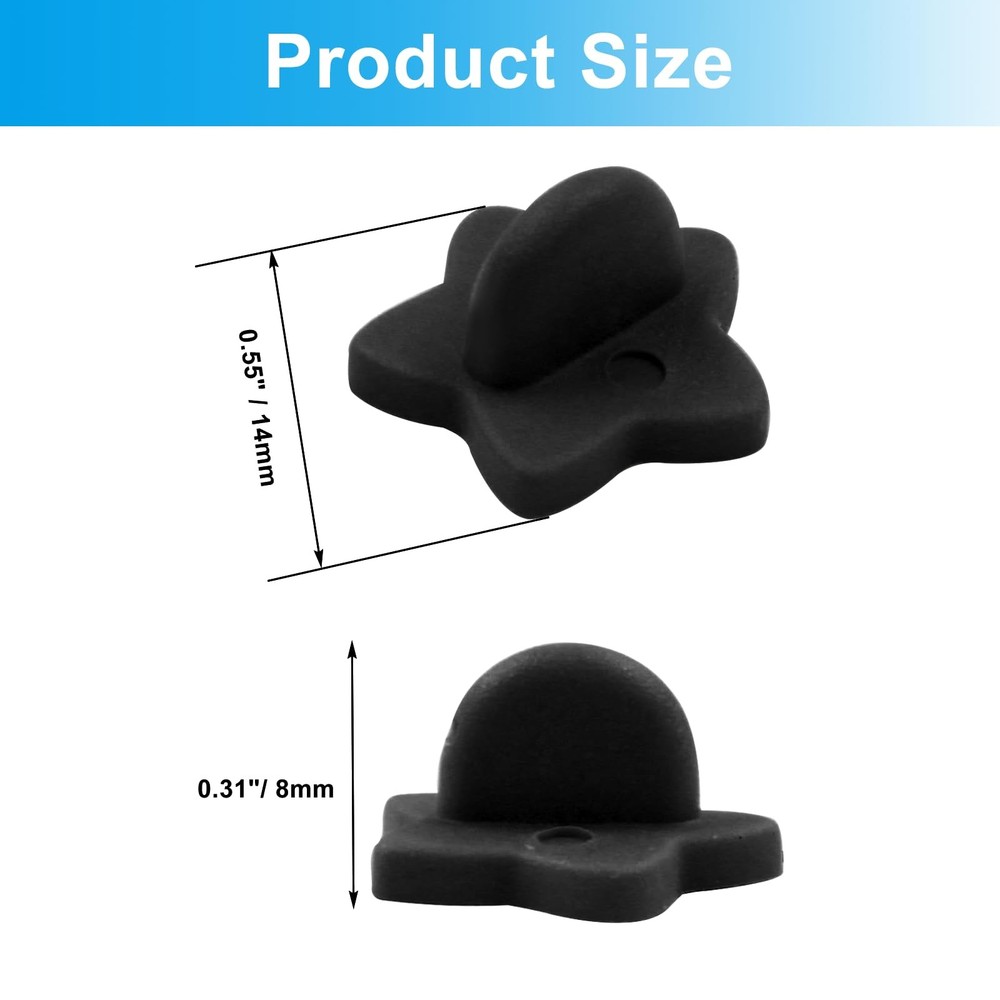 Rubber Pin Backs 100 Pack Star Shape Lapel Backing Locking keepers Black