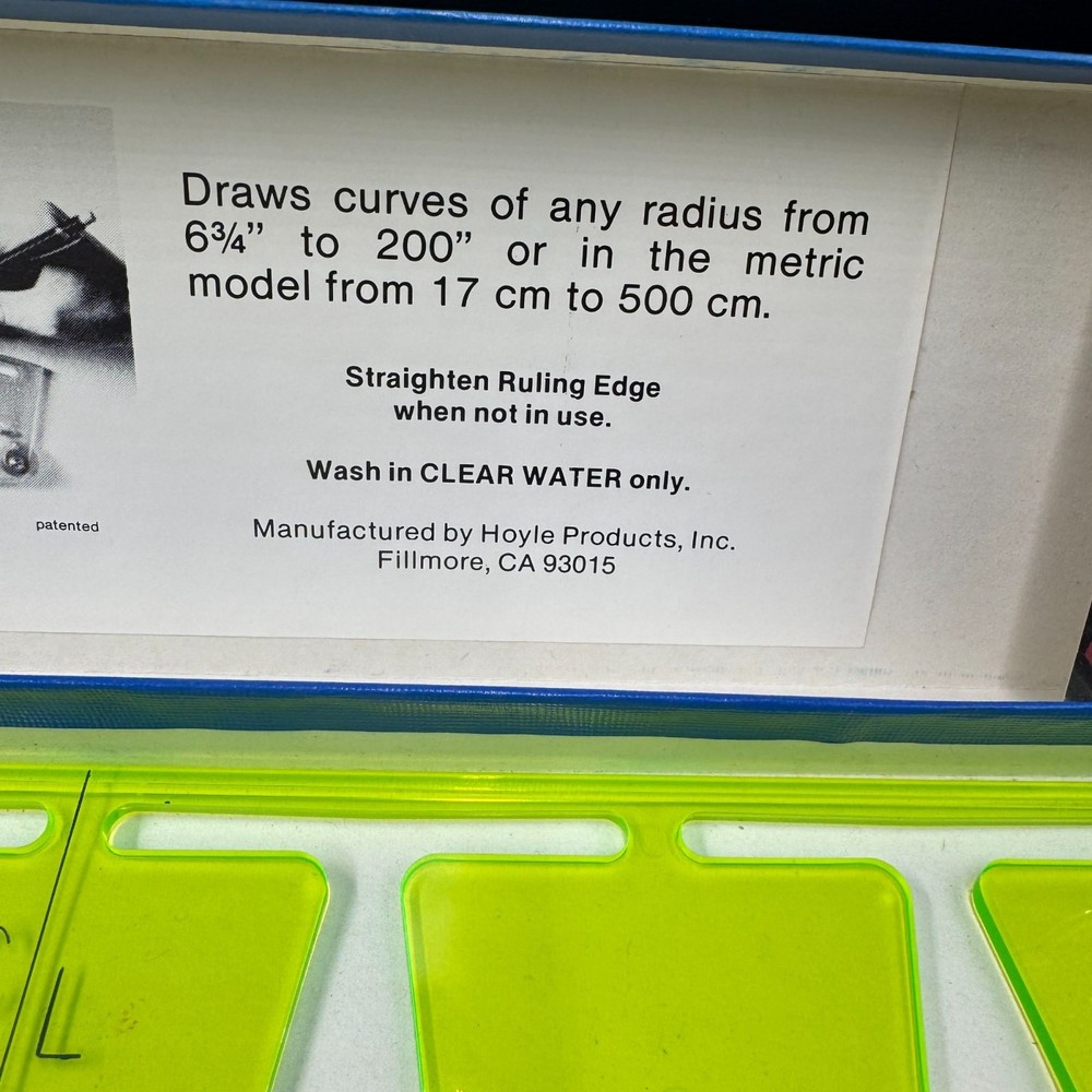 Vintage Hoyle Engineering Acu-Arc Ruler w/ Original Box Drafting Tool