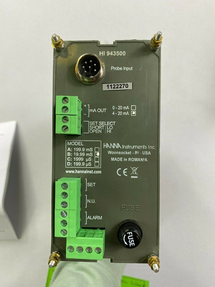 Hanna Instruments HI943500B Panel Mounted Conductivity Analog Controller NEW