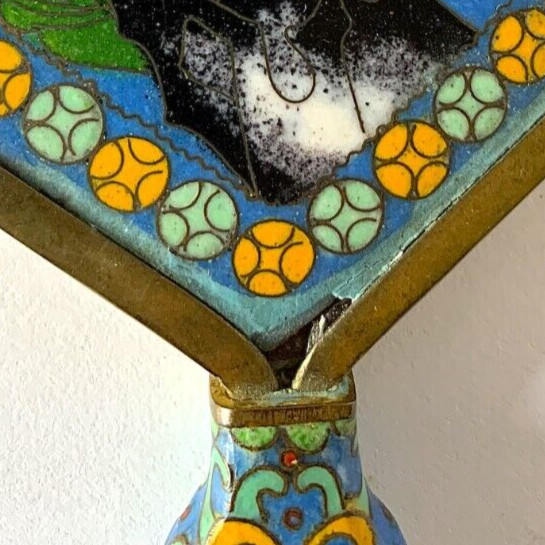 VINTAGE CLOISONNE HAND-HELD MIRROR - PROBABLY CHINESE